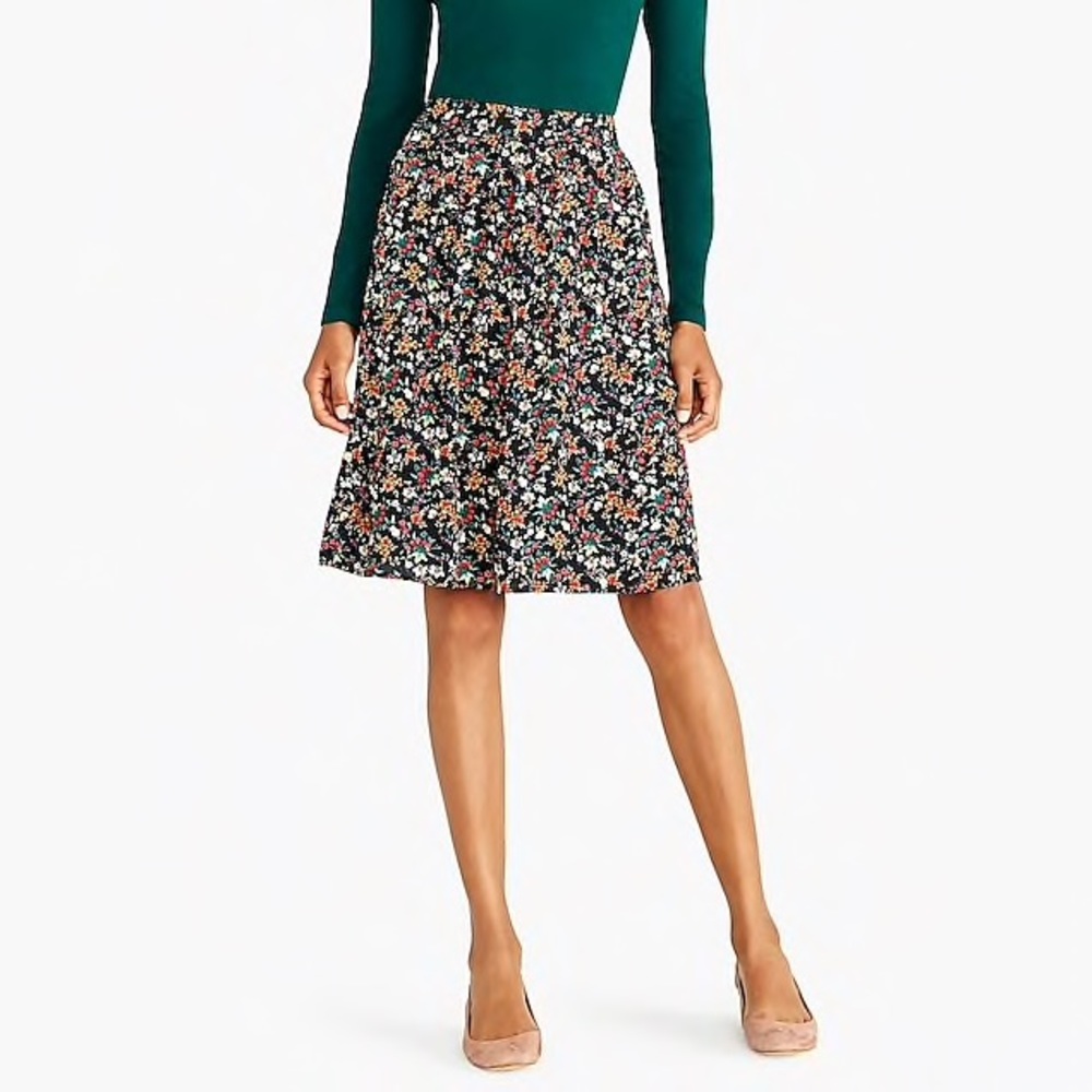 NWOT J Crew Printed Midi Skirt